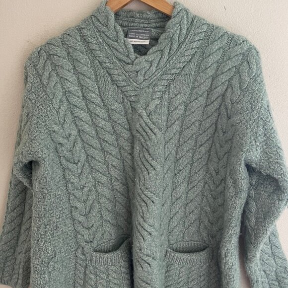 CARRAIG DONN Mint Green 100% Merino Wool Irish Sweater: NWOT! XL (Runs SMALL) - Picture 6 of 8
